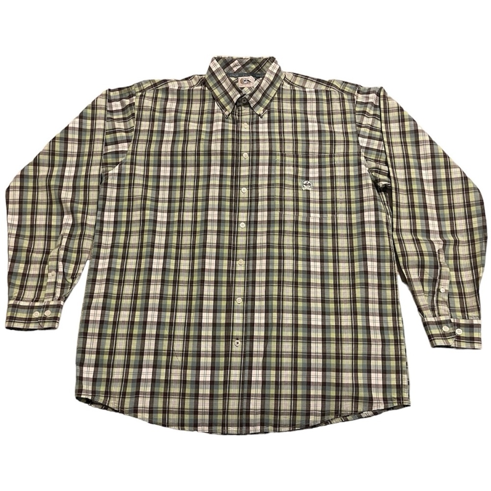 Cinch Men's Green Long Sleeve Plaid Button Down Western Shirt Size Large